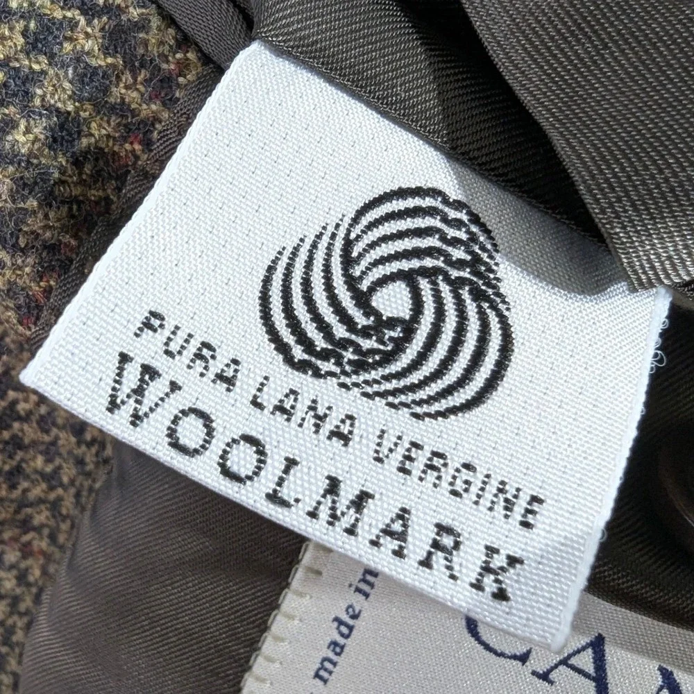 Canali Proposta Wool Houndstooth Blazer Brown‎ L READ